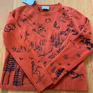 Orange embroidered sweater